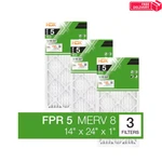 14 X 24 Standard Pleated Air Fpr 5, 3-PACK, Filters Replacement. Fixed Price $19.05.
