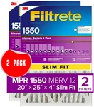 Filtrete 20X25X4(SLIMFIT), Furnace Air Filter, Mpr 1550 Dp - 2PACK. Fixed Price $28.99.