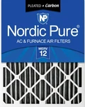 Nordic Pure 18X24X4 (3 5/8) Pleated Air Filter Merv 12 Plus Carbon Pack. Fixed Price $37.99.