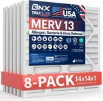 Bnx Trufilter 14X14X1 Air Merv 13 (8-PACK) Made In Usa Electrostat.... Fixed Price $50.00.