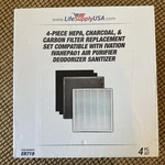 Lifesupply Usa 4 Piece Hepa Charcoal Carbon Filter Replacement Set Part # ER719. Fixed Price $15.00.