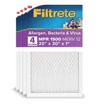 Filtrete 20X30X1 Furnace Air Filter, Merv 12, Mpr 1500, Certified Asthma &.... Fixed Price $60.60.