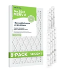 Future Way 14X20X1 Air Filters Merv 8, Pack With Reusable Frame. Fixed Price $29.90.