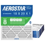 Aerostar 18X20X1 Merv Air Filter, 6 Count, Actual Size (17.50 Pack, White. Fixed Price $51.29.