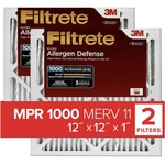 2-PACK 3M Filtrete 12X12X1 Micro Allergen Defense Air Filter, Mpr 1000. Fixed Price $18.00.