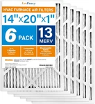 6 Pack 14X20X1 Merv 13 Air Filter Electrostatic Pleated Hvac Furnace. Fixed Price $31.99.