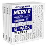 Filter King 21X21X1 Air 6-PACK Merv 8 Actual Size 20.5 .75". Fixed Price $57.66.