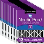 Nordic Pure 12X24X2 Furnace Air Filters Merv 8 Pleated Plus Carbon Pack. Fixed Price $159.99.
