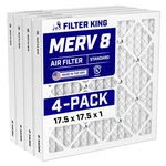 Filter King 17.5X17.5X1 Air 4-PACK Merv 8 Actual Size .75". Fixed Price $47.20.
