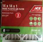 Ace (pack Of 12) 14X14X1 Pleated Basic Air FILTERS8 Merv Clean 4166898. Fixed Price $55.99.