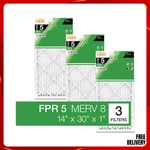 Hdx 14X30X1 Air Filter Merv 8 Pleated Furnace Hvac Fpr 5 3-PACK Replacement. Fixed Price $18.65.