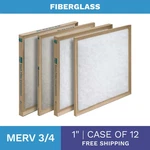 Koch 16X25X1 Fiberglass Air Filter 274-160-250 Pack Of 12. Fixed Price $7.00.