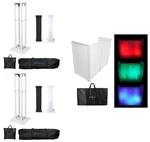 2) Rockville RTP32W Totem Moving Head Light Stands Black+dj Facade++bag+scrim. Fixed Price $529.85.