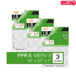 14 X 25 Standard Pleated Air Fpr 5, 3-PACK, Filters Replacement. Fixed Price $20.55.