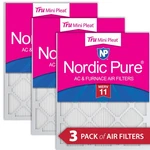 12X20X1 (11 1/2X19 1/2) Nordic Pure Tru Mini Pleat Merv Air Filters 3 Pack. Fixed Price $40.49.
