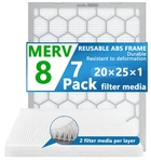 Olitair 20X25X1 Merv 8 Filter Furnace Reusable Abs Plastic Frame. Fixed Price $44.99.