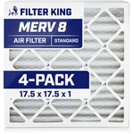 Filter King 17.5X17.5X1 Air 4-PACK Merv 8 Actual Size .75". Fixed Price $50.36.