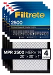 3M 2500 Series Filtrete 1" Filter, Captures POLLEN,SMOKE,BACTERIA&VIRUSES,4-PACK. Fixed Price $66.95.