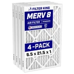 Filter King 6.5X21.5X1 Air 4-PACK Merv 8 Actual Size .75". Fixed Price $71.88.