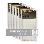 6 Pack 3M Filtrete Clean Living Basic Dust Filter Mpr 300 10X20X1. Fixed Price $27.66.