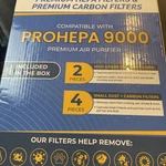 Veva 9000 Hepa 2 Pack Replacement Filters Including 4 Carbon Pre. Fixed Price $29.99.