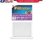 16X25X1 Mpr 1500 Air Filter Hvac Dust Allergy Microbial Removal Smart Reminder. Fixed Price $27.20.
