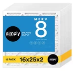 Simply 16" In. X 25" 2" Merv 8 Mpr 600 Pleated Furnace Air Filter (12-PACK). Fixed Price $95.99.