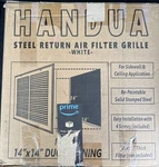 Handua Steel Return Air Filter Grille 14X14 White Heavy Duty Uses 1". Fixed Price $21.99.