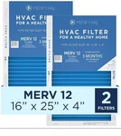 16X25X4 Medify Pro Air Filters Merv 12 E11 Media Pleated Hvac Cleaning 2-PACK. Fixed Price $29.99.