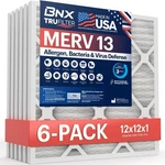 Bnx Trufilter 12X12X1 Air Merv 13 (6-PACK) Made In Usa Electrostat.... Fixed Price $55.85.