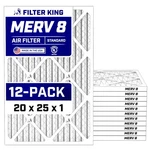 Filter King 20X25X1 Air 12-PACK Merv 8 Actual Size 19.5 24.5 .75". Fixed Price $78.96.