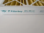Filterbuy Pleated Air Filters 20X20X4, 6 Pack Open Box. Fixed Price $30.00.