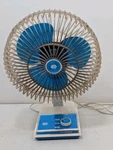 Vintage Lakewood Fan Model 900 Transparent Grill Blue Blade Oscillating Works. Fixed Price $53.95.