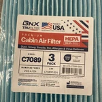 Bnx Premium Cabin Air Filter C7089 (3 Pack) Hepa 99.97% Made Usa. Fixed Price $15.99.
