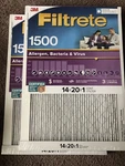Filtrete 1500 14X20X1 Allergen, Bacteria & Virus Air Filters, 2PK. Fixed Price $33.00.