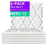 Qingzhug 18X24X1 Merv 13 (6-PACK) Pleated Air Filter (actual Size: 17.75" 23.7. Fixed Price $80.46.