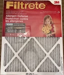Filtrete Allergen Defense 20X25X1 Pack Of 4 Merv 11 - 1000. Fixed Price $34.99.