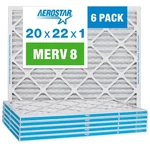 Aerostar 20X22X1 Merv 8 - 6 Count High Efficiency Pleated Hvac, Furnace Ai.... Fixed Price $77.90.
