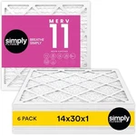 Simply 14X30X1 Air Filter, Merv 11, 6 Pack, For Home Furnace & Hvac. Fixed Price $58.50.