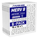 Filter King 15X15X1 Air 6-PACK Merv 8 Actual Size .75". Fixed Price $52.86.