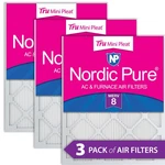 16X25X1 (15 1/2X24 1/2) Nordic Pure Tru Mini Pleat Merv 8 Air Filters 3 Pack. Fixed Price $41.99.
