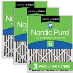 Nordic Pure 14X20X2 Pleated Air Filters Merv 13 Plus Carbon Pack. Fixed Price $59.99.