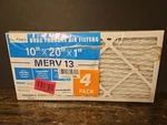 Of 4 Lotfancy Air Filter Pleated 10X20X1 Merv 13 Allergen Defense. Fixed Price $26.98.