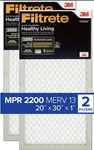 Filtrete 20X30X1, Furnace Air Filter, Mpr 2200, Healthy 2-PACK, White. Fixed Price $68.60.