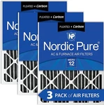 3 Pk, Nordic Pure, Merv 12, 25 X 20 Furnace Air Filter, SBWH-S019-BB.YY. Fixed Price $51.15.