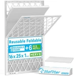 Stafilter 16X25X1 Air Merv 8, Foldable Frame + Refills For Home Ac.... Fixed Price $35.16.