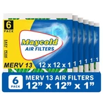 Maycold Merv 13 12X12X1 Air Filter 6PACK, Highefficiency Pleated & Furnace.... Fixed Price $36.86.
