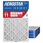Aerostar 12X24X1 Merv 11 Pleated Air Filter, Furnace 6 Pack (actu. Fixed Price $53.15.