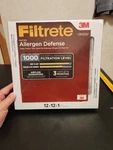 Pk 3M Filtrete 12X12X1 Micro Allergen Defense Ac/ Furnace Filter Mpr 1000. Fixed Price $15.00.