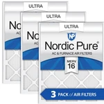 20X25X1 Furnace Air Filter Merv 16 Pleated 3 Pack. Fixed Price $107.00.